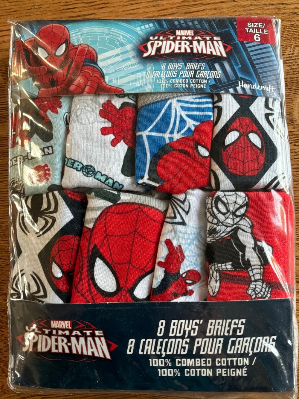 New Marvel Ultimate Spider-Man Boys Briefs 8-Pack Size 6 NIP